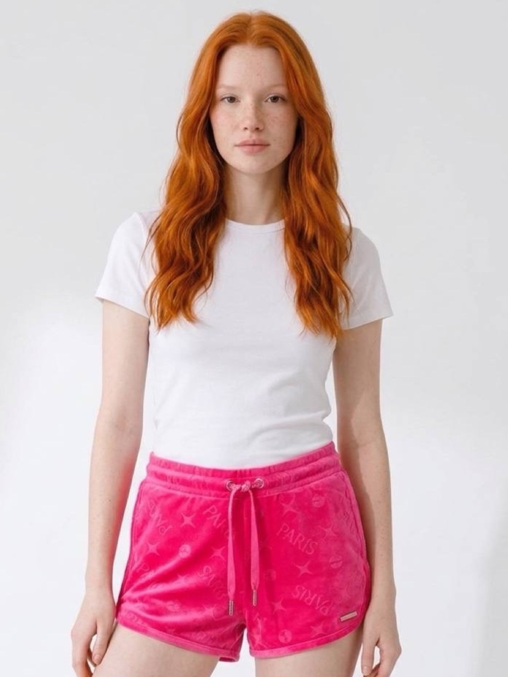 Paris Hilton Hot Pink Velour Athletic Shorts